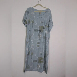 Sweet Jessie Vintage Linen Floral Dress Large